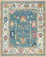 luxury hand knotted rugs in cobalt blue wool silk design