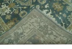 Close-up of the high knot count backing on a hand-knotted wool rug.